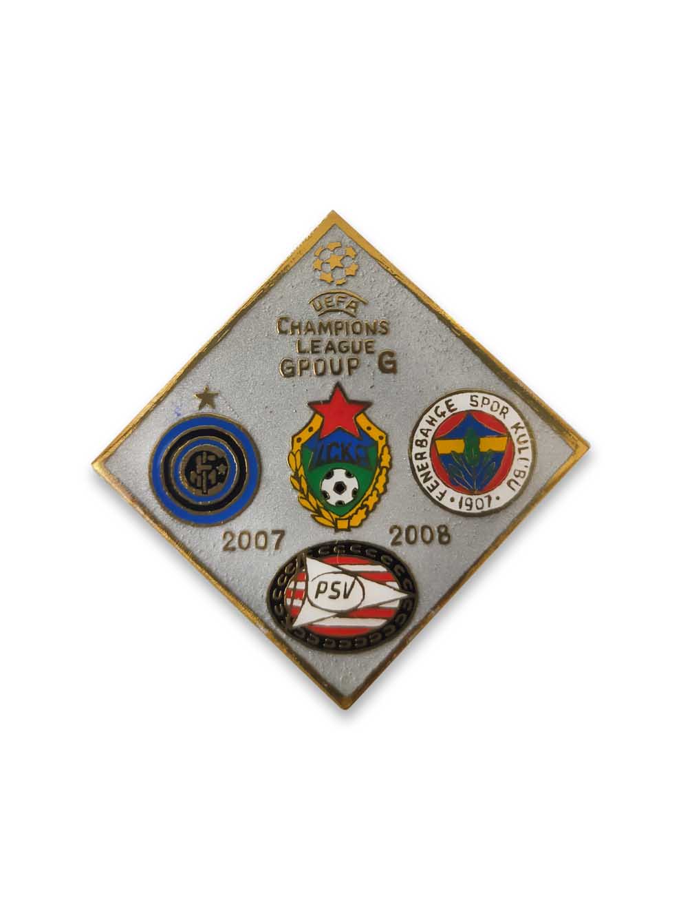 Коллекционный значок ЛЧ 2007-2008 Group G, цвет серый