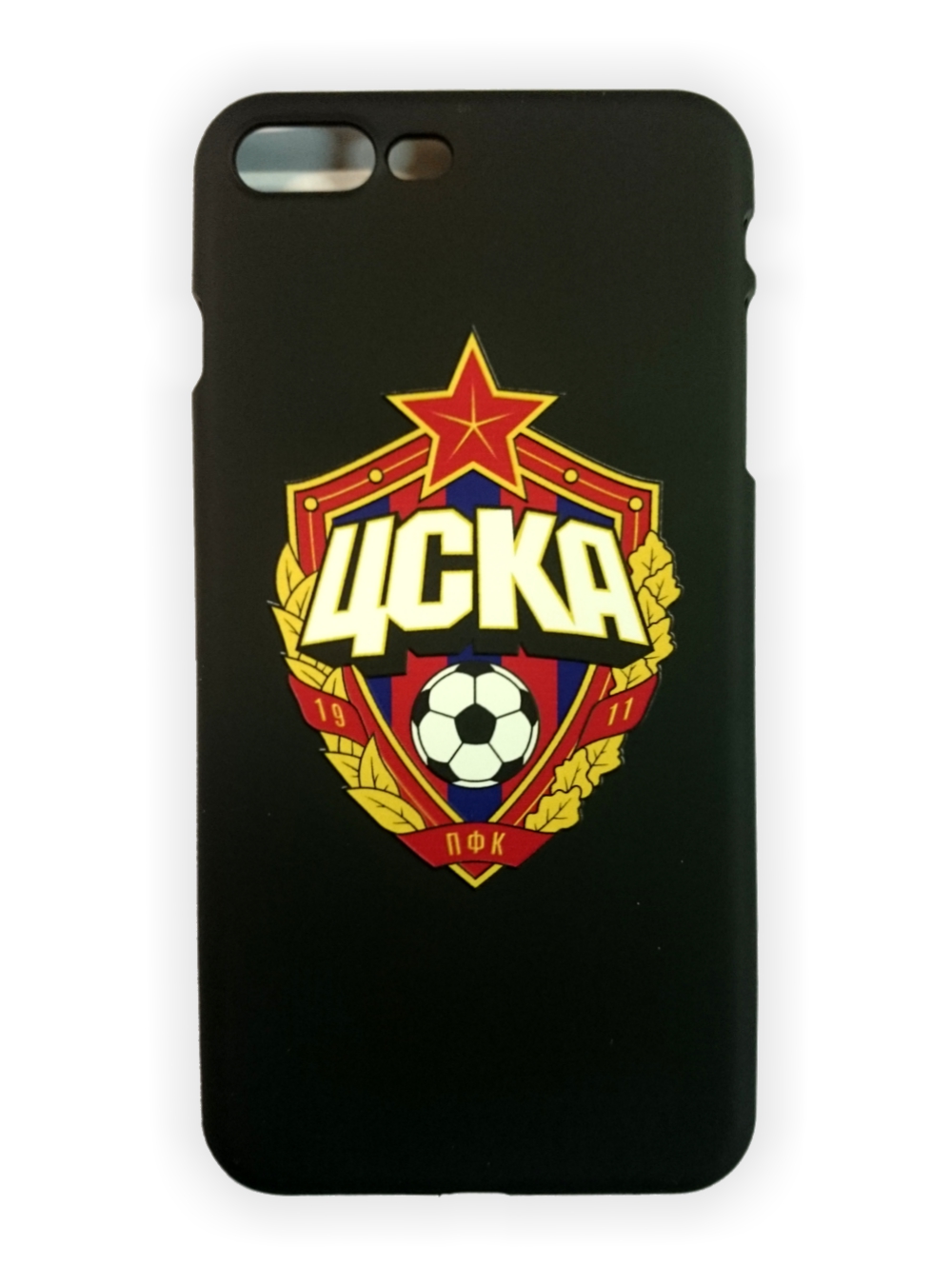 Клип-кейс для iPhone 7 Plus с объемной эмблемой ПФК ЦСКА, цвет чёрный от Cskashop