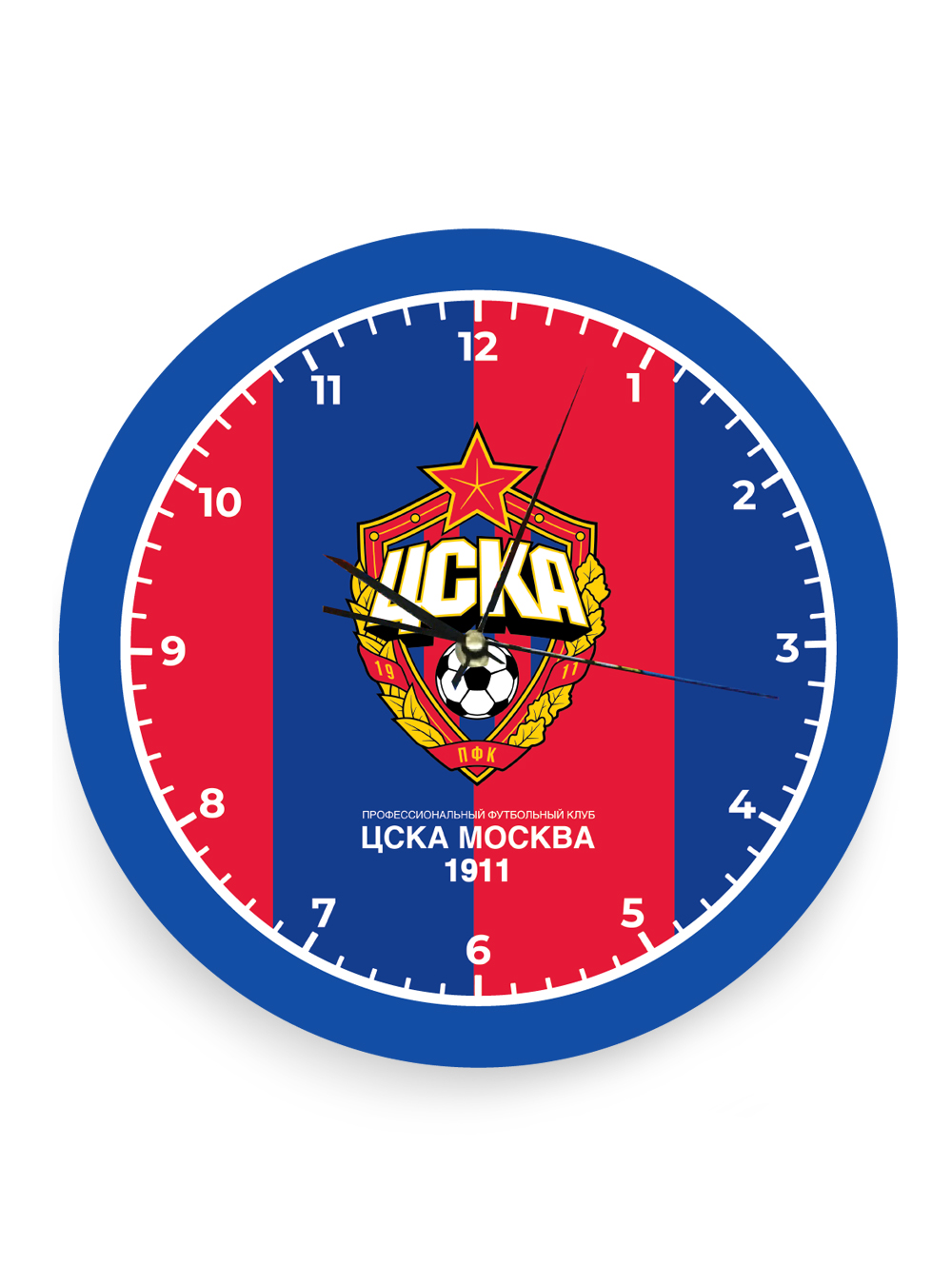 Часы настенные с эмблемой красно-синие ПФК ЦСКА 1615003 - фото 1