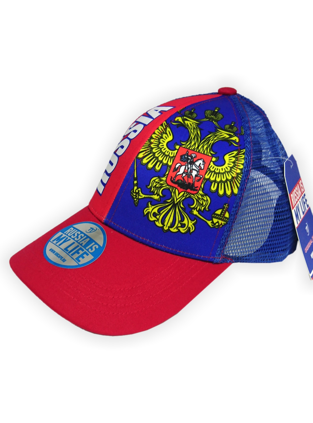 Бейсболка Россия летняя, цвет красный, синий