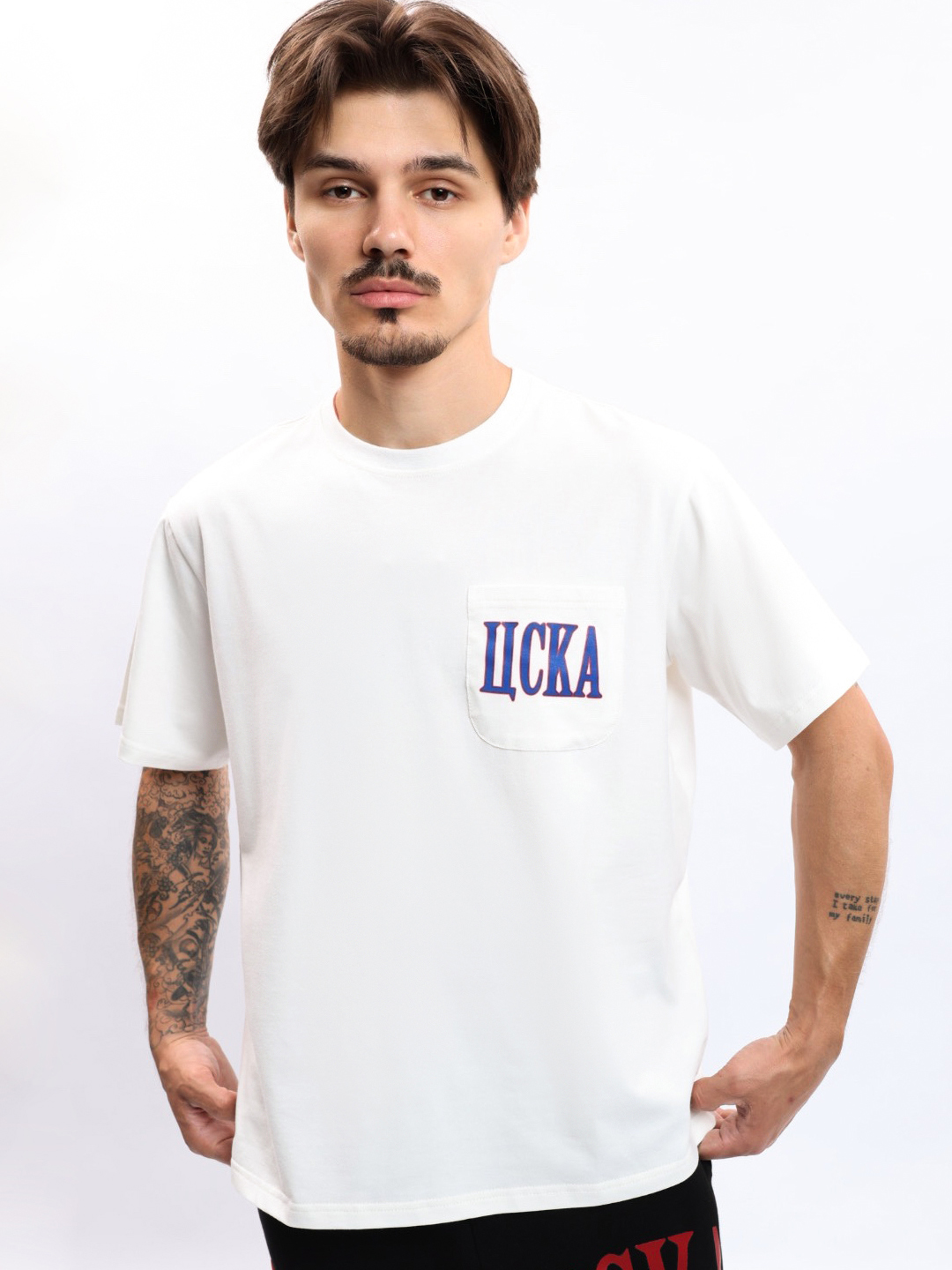 

Футболка ДНК ЦСКА с карманом молочная (OSX)