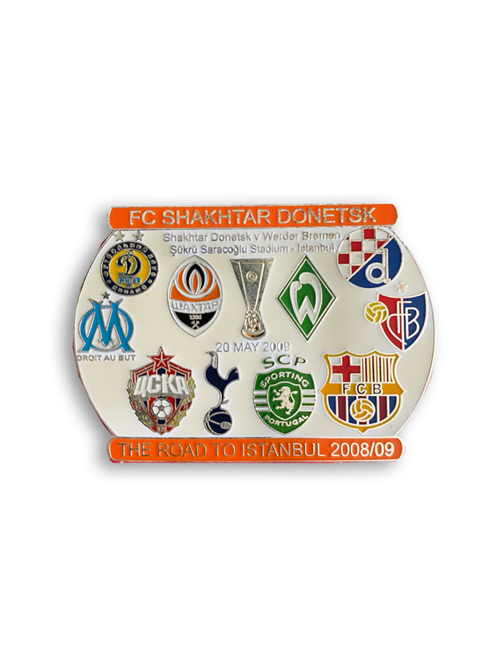 Коллекционный значок FC SHAKHTAR DONETSK the road to Istanbul 2008/09