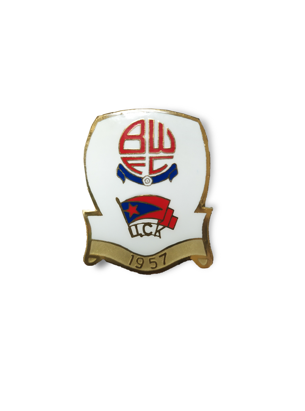 

Коллекционный значок Bolton Wanderers-ЦСК МО, цвет белый