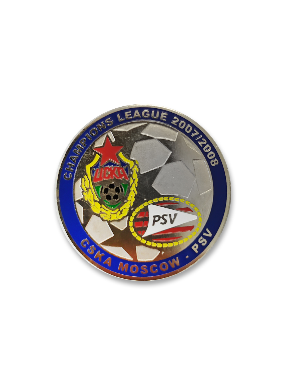 Коллекционный значок Champions League 2007-2008 CSKA Moscow-PSV