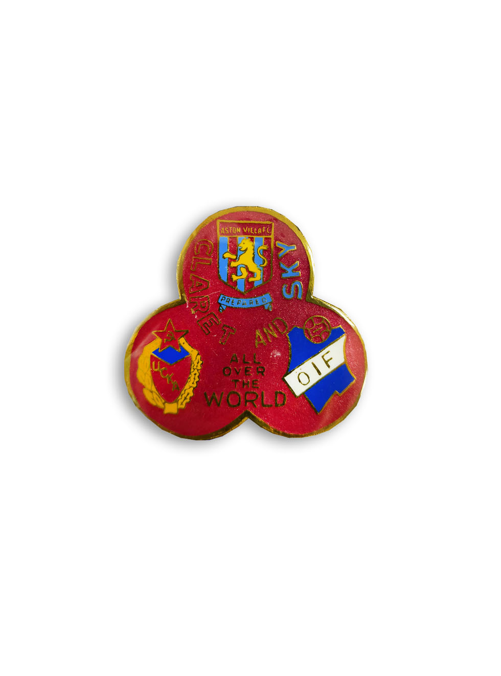 Коллекционный значок CLARET AND SKY all over the world, цвет бордовый