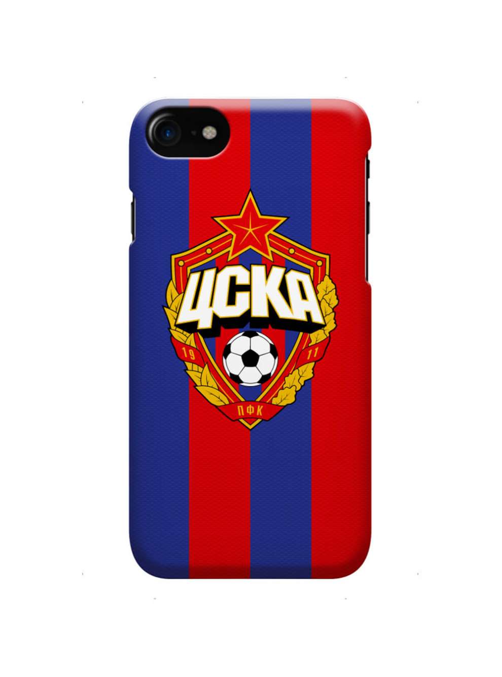 Клип-кейс для iPhone с объемной эмблемой ПФК ЦСКА, цвет красно-синий (IPhone 6 Plus)