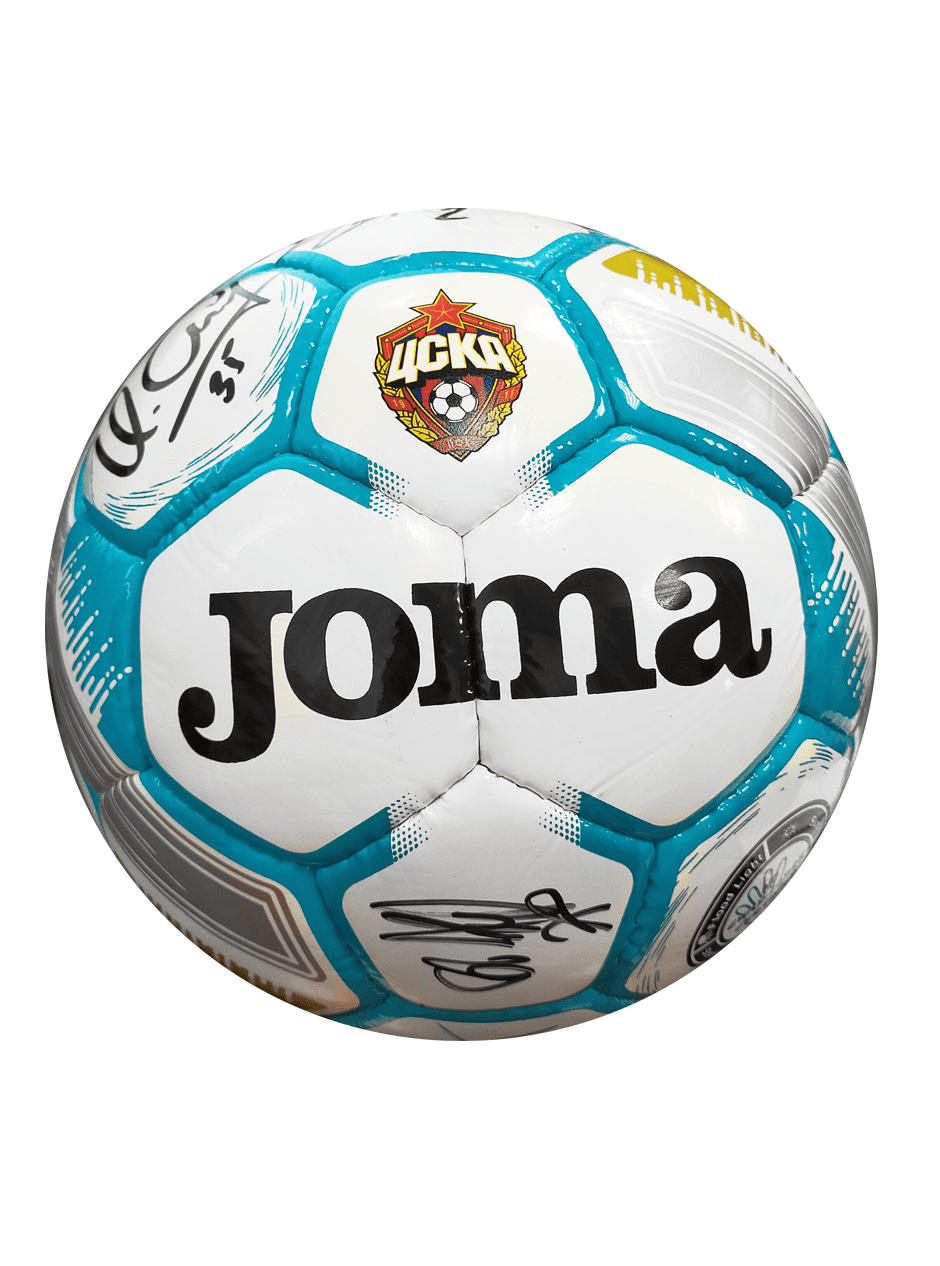 фото Мяч футбольный с автографами joma egeo с эмблемой пфк цска , размер 5