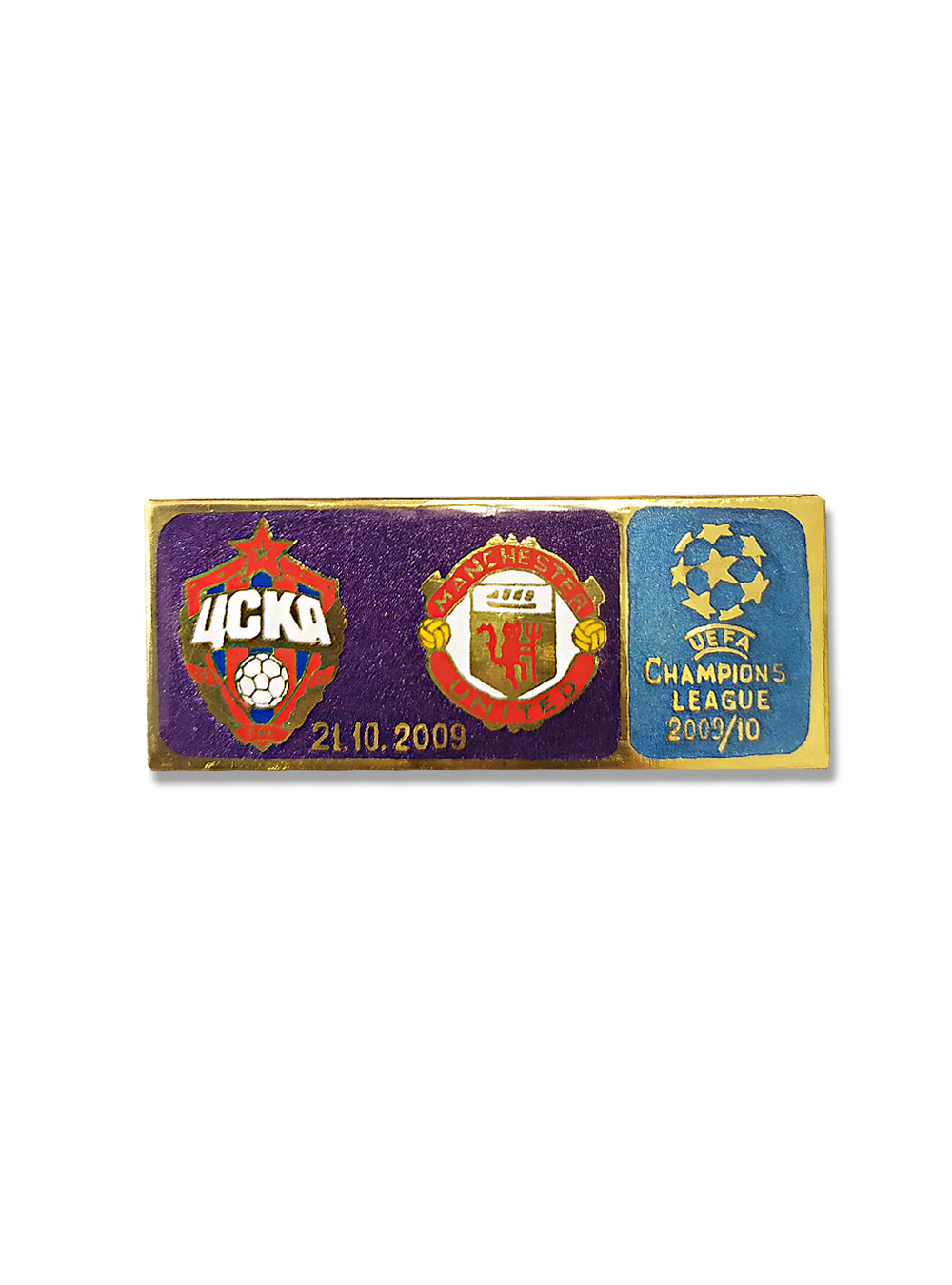 Коллекционный значок ЛЧ 2009-2010  ПФК ЦСКА- Манчестер Юнайтед
