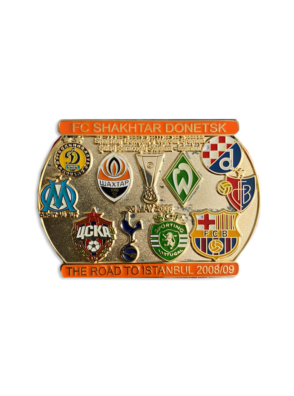 Коллекционный значок FC SHAKHTAR DONETSK the road to Istanbul 2008/09