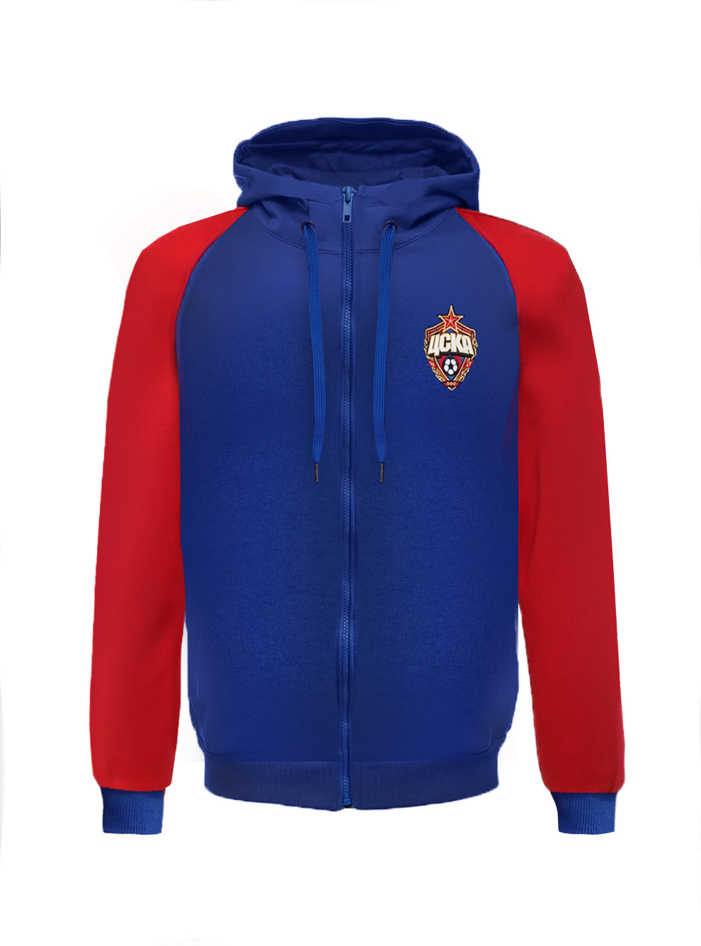 Толстовка на молнии «PFC CSKA MOSCOW est.1911» красно-синяя (M)