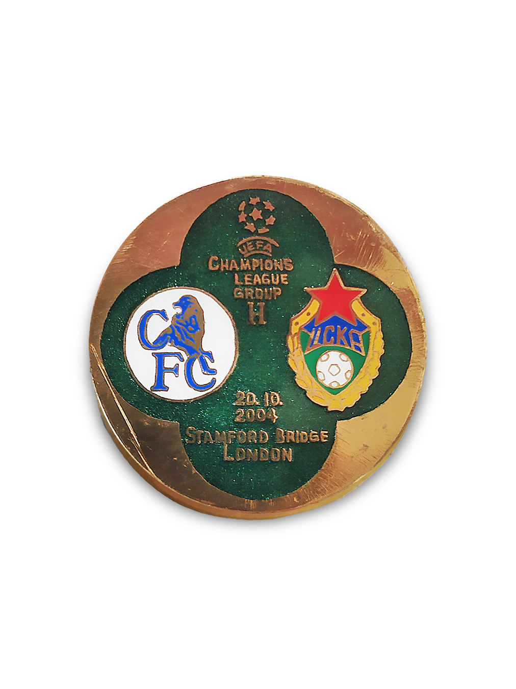 Коллекционный значок ЛЧ 2004-2005 Челси-ЦСКА