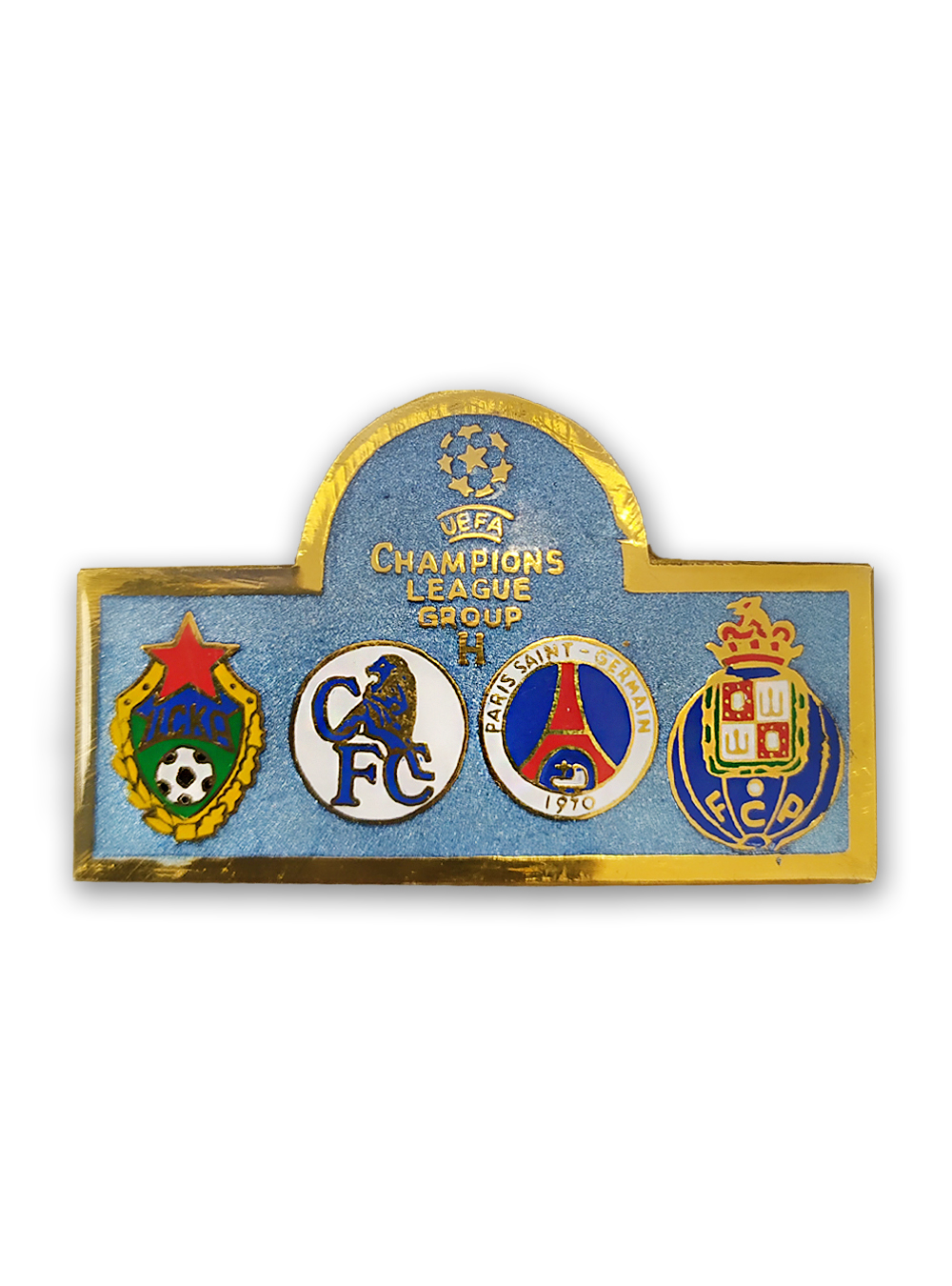 Коллекционный значок ЛЧ 2004-2005 Group H, цвет голубой