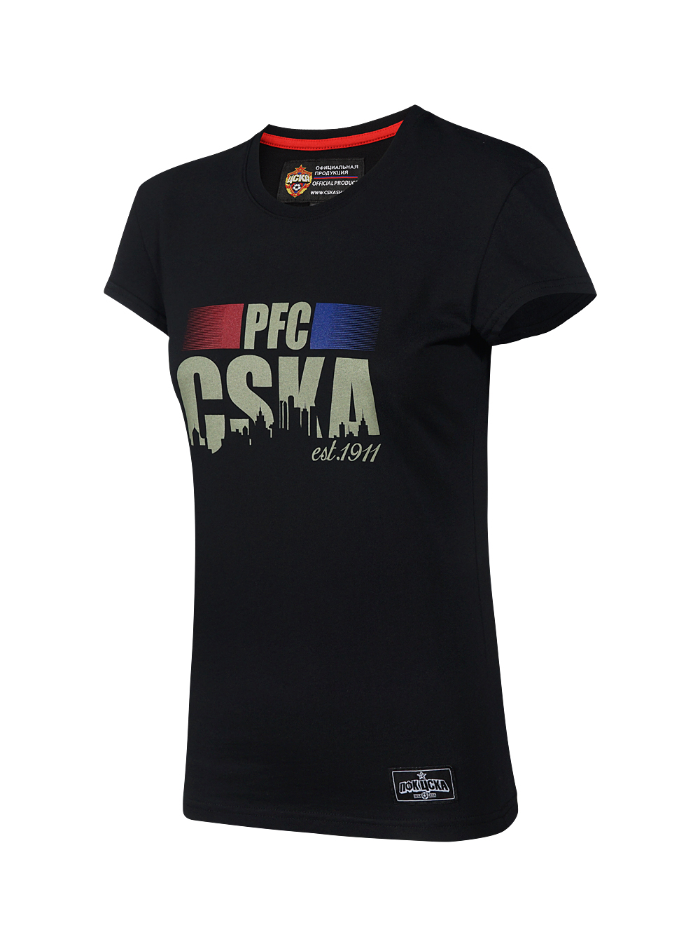 Футболка женская PFC CSKA est. 1911, цвет черный (XS)