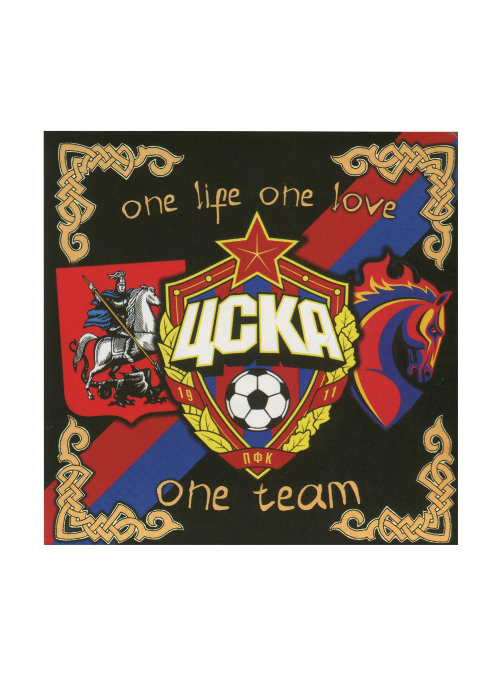 Наклейка "One life one love one team"