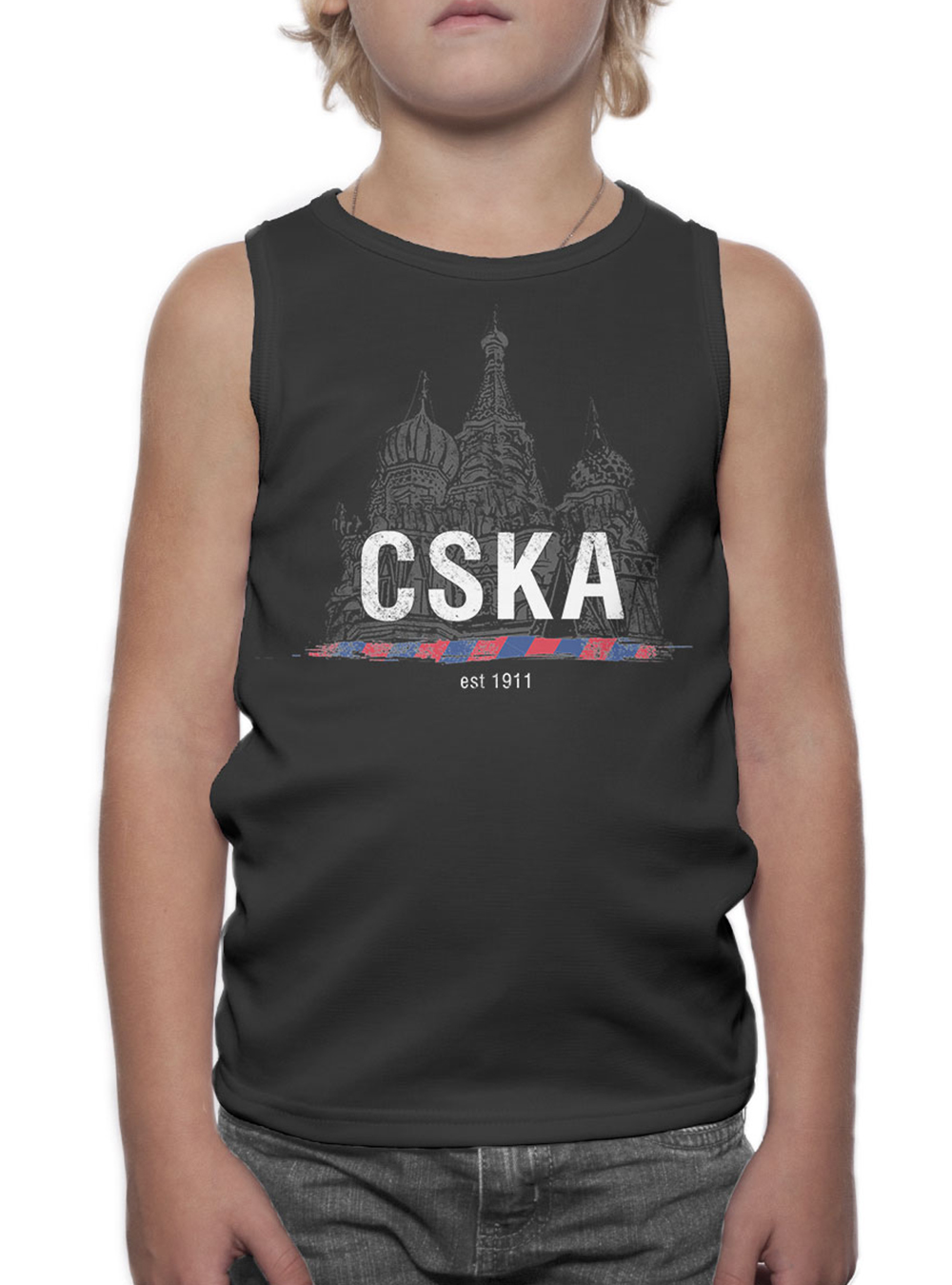 Майка "CSKA 1911", цвет черный (Детский, 134)