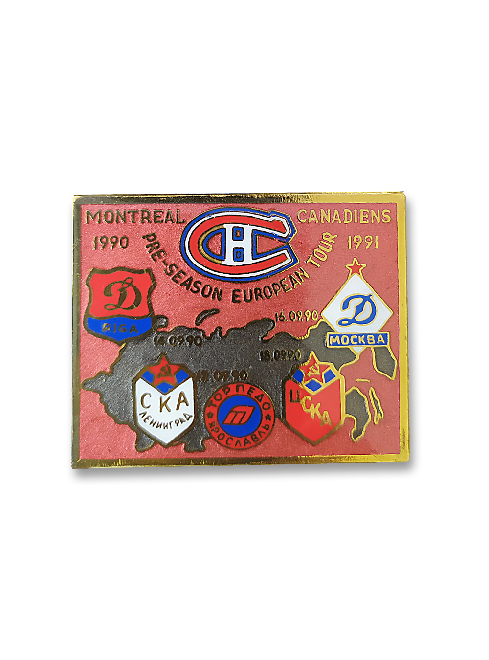 

Коллекционный значок Montreal Canadiens vs USSR 1990/91, цвет коралловый