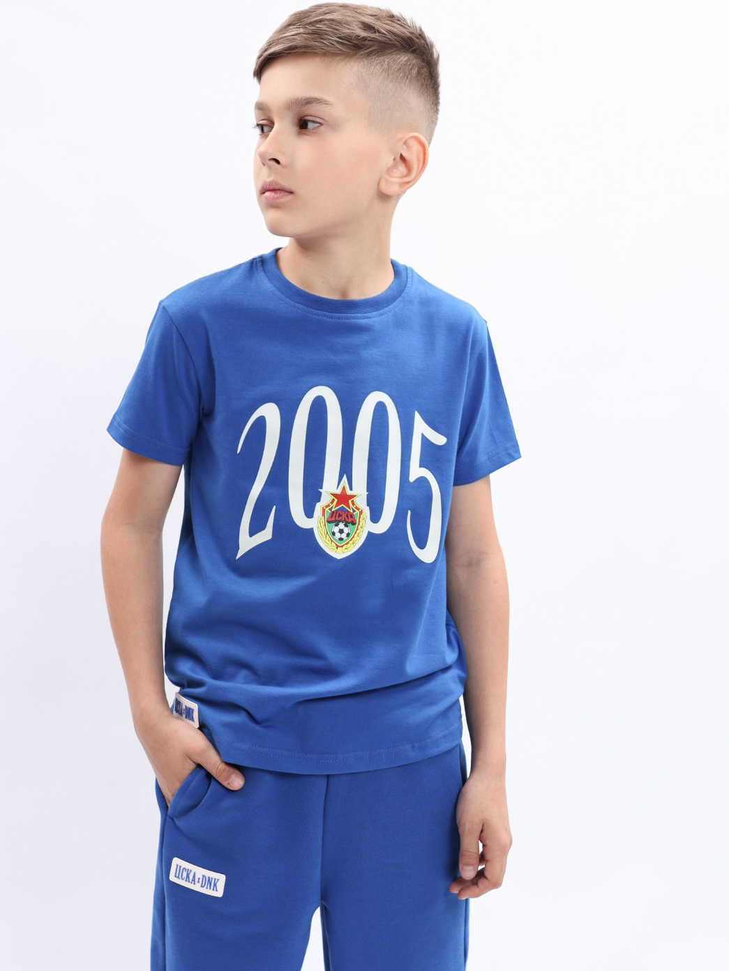

Футболка ДНК ЦСКА 2005 лого синяя детская