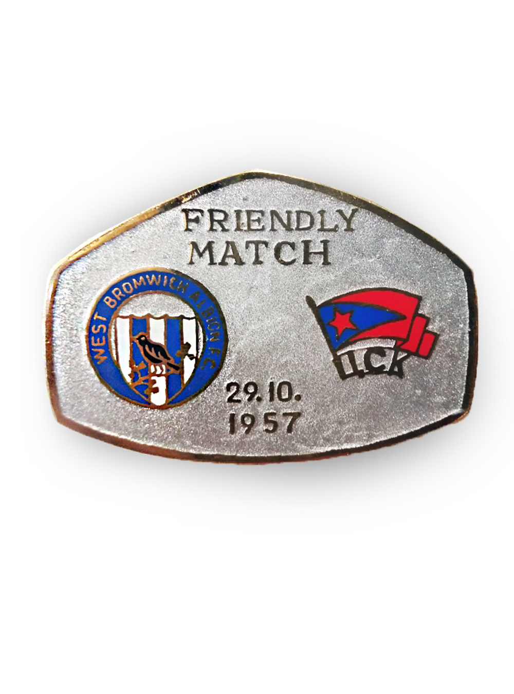 Коллекционный значок West Bromwich Albion-ЦСК МО 1957, цвет белый
