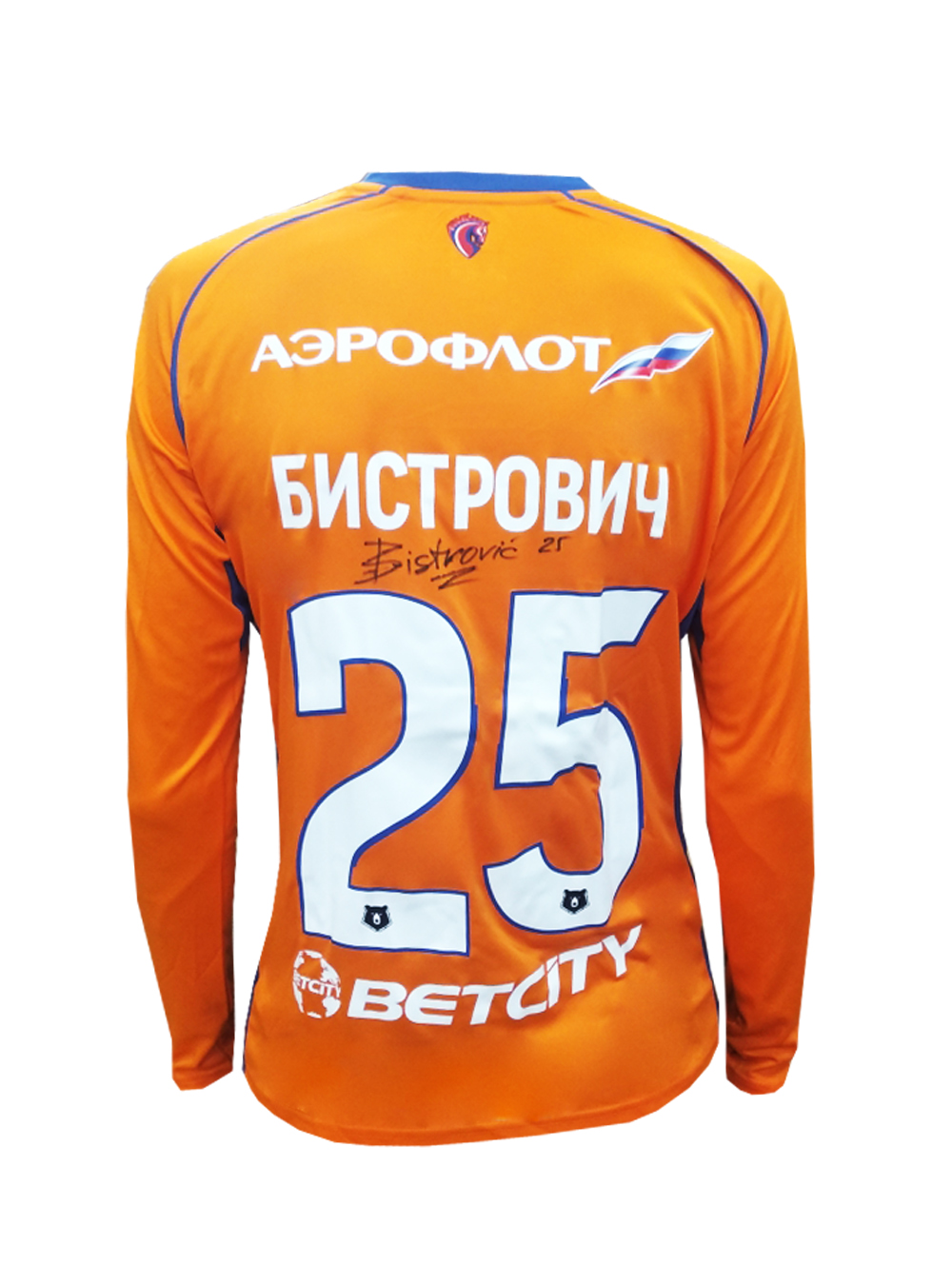 Футболка игровая резервная с длинным рукавом с автографом БИСТРОВИЧА (M)