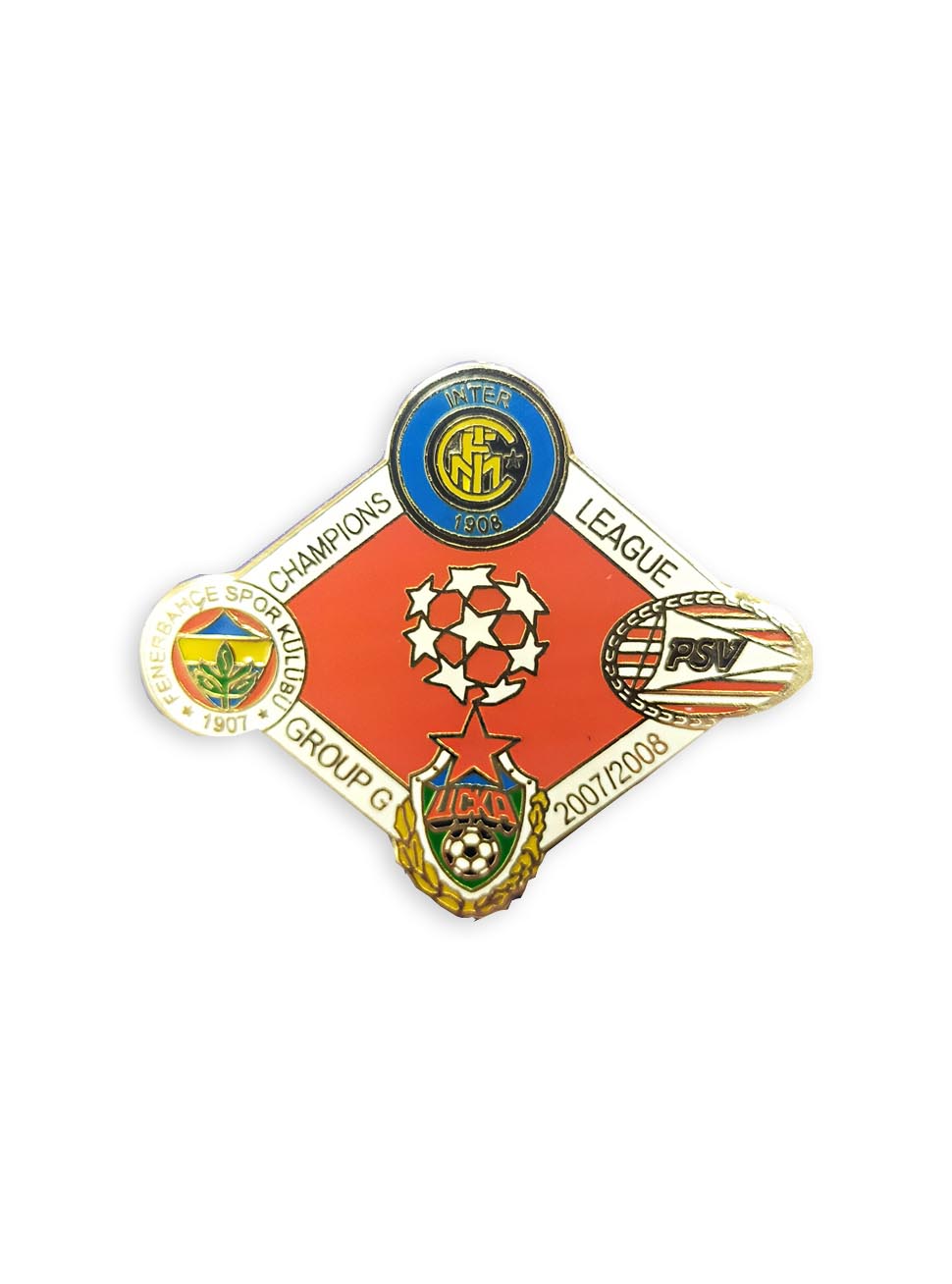Коллекционный значок ЛЧ 2007-2008 Group G, цвет красный